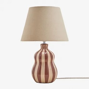 Jolira Tafellamp ↑40 Cm Van Keramiek En Linnen Terracota - Sklum