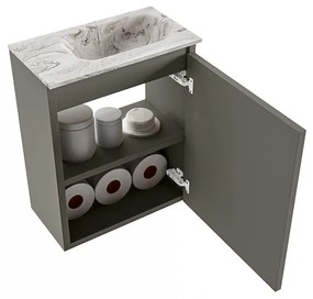 Mondiaz Ture DLux toiletmeubel 40cm smoke met wastafel glace rechts met kraangat