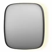 INK SP30 spiegel - 60x4x60cm contour in stalen kader incl indir LED - verwarming - color changing - dimbaar en schakelaar - geborsteld metal black 8409715