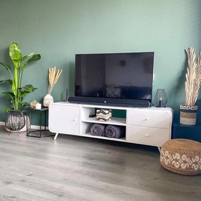 Tv-meubel Retro Large Wit  160 cm cm - Metaal - Giga Meubel - Industrieel & robuust