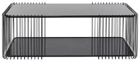 Kare Design Wire Double Rechthoekige Salontafel Met Glasplaat Zwart - 119.5 X 60cm.