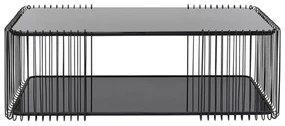 Kare Design Wire Double Rechthoekige Salontafel Met Glasplaat Zwart - 119.5 X 60cm.