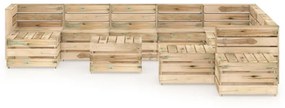 vidaXL 12-delige Loungeset groen geïmpregneerd grenenhout