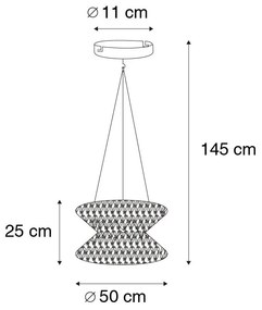 Oosterse hanglamp macramé 50 cm - LeonardOosters E27 rond Binnenverlichting Lamp