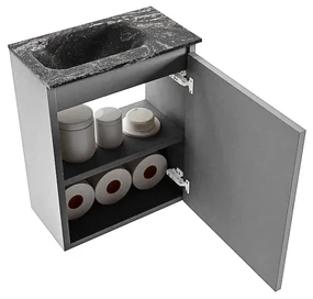 Mondiaz Ture DLux toiletmeubel 40cm plata met wastafel lava links zonder kraangat