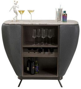 Kare Design Rio Grey Retro Design Barmeubel Grijs Lederlook - 127 X 57cm.