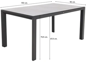 Hartman Napoli/Baltimor 150 cm. verstelbare tuinset - 5-delig