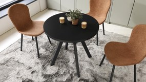 ALMO 80 Mat Zwart / zwarte poten – ronde tafel met Y-poten, loft/industrieel voor keuken, woonkamer en eetkamer