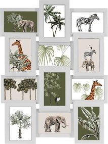 Atmosphera Collage fotolijst voor 12 Foto’s - 46 x 61 cm – Collage – Wit – Liggend&amp;Staand