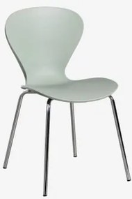 Stapelbare Eetkamerstoelen Set Van 2 Uit Grijs – Chroom & Polypropyleen Celadon - Sklum