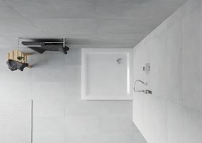 Mexen Flat vierkante douchebak slim 70 x 70 cm, wit, sifon chroom - 40107070