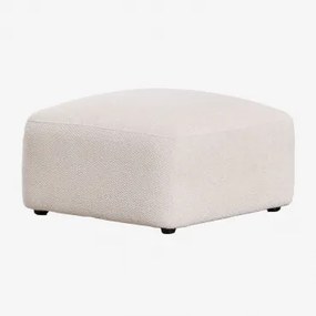 Gestoffeerde Poef Bastian Dikke Chenille Wit - Sklum