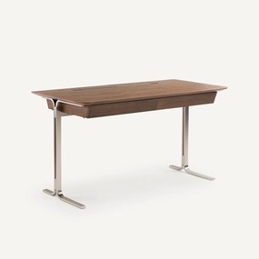 Bureau in notenhoutfineer, poten van gesatineerd nikkel, Jackson