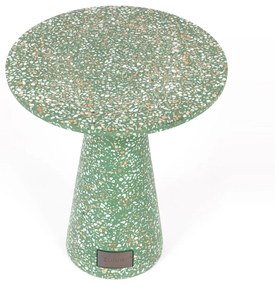 Zuiver Victoria Green Terrazzo Bijzettafel Rond - Groen - 41 X 41cm.