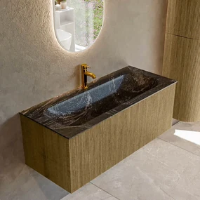 Mondiaz Kurve-dlux 110cm badmeubel dusk met 1 lade en wastafel big medium midden 1 kraangat lava