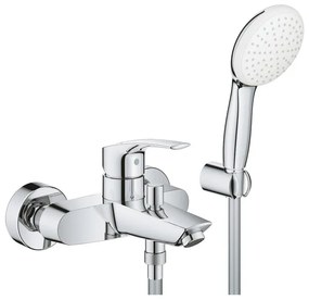 GROHE Eurosmart Badmengkraan - eengreeps - met doucheset - met omstel - chroom 25276003