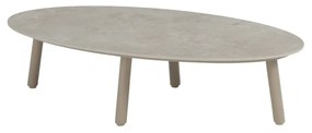 Taste by 4 Seasons Salute salontafel latte met ovaal keramisch tafelblad 120 x 65 cm (H 30 cm) Loungetafel   beige weerbestendig