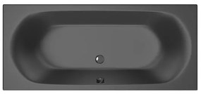 Xenz Cuba Duobad - 180x80x51 - afvoer Midden - acryl - ebony 6828-29