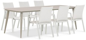 Tuinset 6 personen 240 cm Aluminium/textileen Taupe Osmen Joliet/Vienna