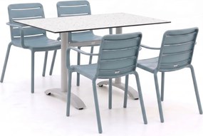 Diningset Forza | 4 personen kunststof | Tuinset stapelbaar | 5-delig | Kees Smit Tuinmeubelen