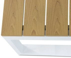 Stoel en Bank Loungeset 5 personen Aluminium/Polywood (teakfinish) Wit  Lifestyle Garden Furniture Bilbao