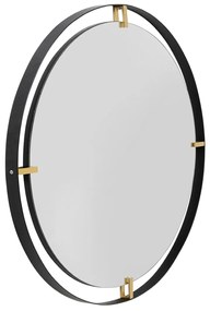 Kare Design Betsy Ronde Spiegel Zwart Goud 90 Cm - 90x90cm