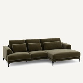 XL hoekbank rechts in fluweel, MARSILE