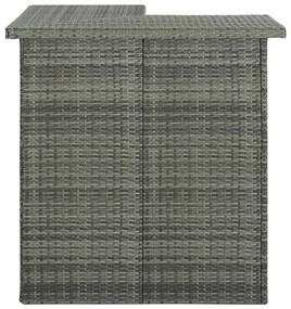 vidaXL Hoekbartafel 100x50x105 cm poly rattan grijs