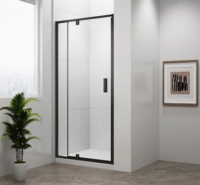 Polysan Easy Black douche draaideur helder glas 90x190cm zwart mat