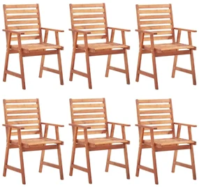 vidaXL Tuinstoelen 6 st met kussens massief acaciahout