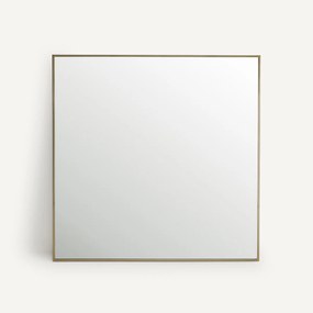 Spiegel in ijzermetaal, verouderde messing, H80 cm, Caligone