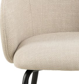 CLARA Beige (stof Monza 24)/zwarte poten - MODERNE GESTOFFEERDE KUIPSTOEL VOOR WOONKAMER/EETKAMER/KANTOOR LOFT