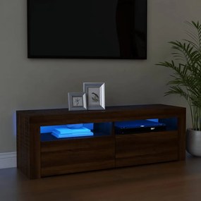 vidaXL Tv-meubel met LED-verlichting 120x35x40 cm bruin eikenkleurig