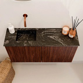 Mondiaz Joya DLux 80cm toiletmeubel ruby met wastafel faye links zonder kraangat lava