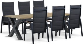 Tuinset 6 personen 240 cm Aluminium Grijs Lifestyle Garden Furniture Essence/Cardiff