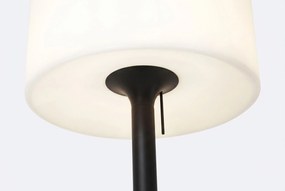 Moderne Buiten Vloerlamp Zwart Met Witte Kap IP - Mississippi Aluminium/Kunststof Zwart