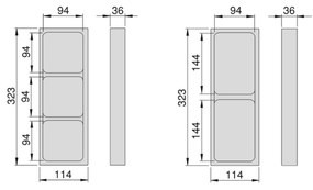 Sapho Lindo set van 2 organizers 11x32cm antraciet