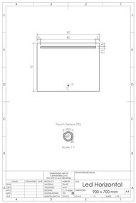 Gliss Design Horizontal spiegel met LED-verlichting en verwarming 90x70cm