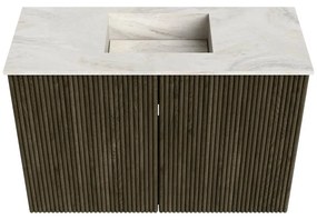 Mondiaz Joya DLux 60cm toiletmeubel shadow met wastafel faye midden zonder kraangat ostra