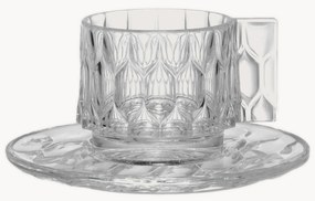Koffiekopjes met schoteltjes Jellies met structuurpatroon, 4 stuks