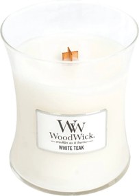 WoodWick geurkaars - Medium Hourglass - White Teak