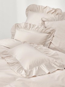 Gewassen katoenen perkal dekbedovertrek Louane met ruches