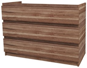 Sanigoods Rocky staand badmeubel 120cm walnoot met keramische wastafel zonder kraangaten wit glans