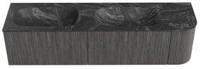 Mondiaz Kurve-dlux 175cm badmeubel ronding rechts shadow met 2 lades en 1 deur en wastafel stor small dubbel/links zonder kraangat lava