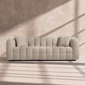 3-zits Bank Met Vakken Stiksels Beige