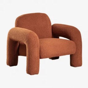 Chenille-fauteuil Nicxon Rood – klei - Sklum