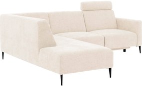 Goossens Hoekbank Tiolo Met Relaxfunctie En Hoofdsteun wit, stof, 3-zits, modern design met ligelement links