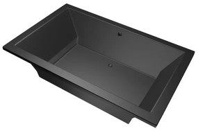 Xenz Society Duobad - 190x120x53 - afvoer Midden - acryl - ebony 6924-29