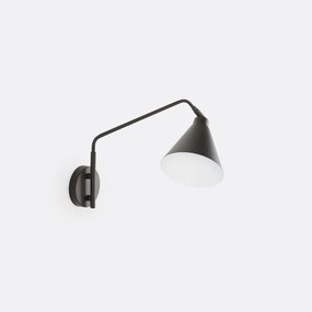 Wandlamp in metaal met verstelbare arm, Hiba