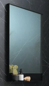 SP14 spiegel in zwart kader met planchet mat zwart 140x10x80cm